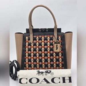 Coach 1941 Glovetanned Leather Troupe Carryall w/ Woven Leather, EUC